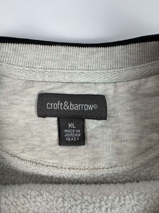 Croft & Barrow Embroidered Deer Wildlife Crewneck Sweatshirt Gray Men's XL - Picture 2 of 10